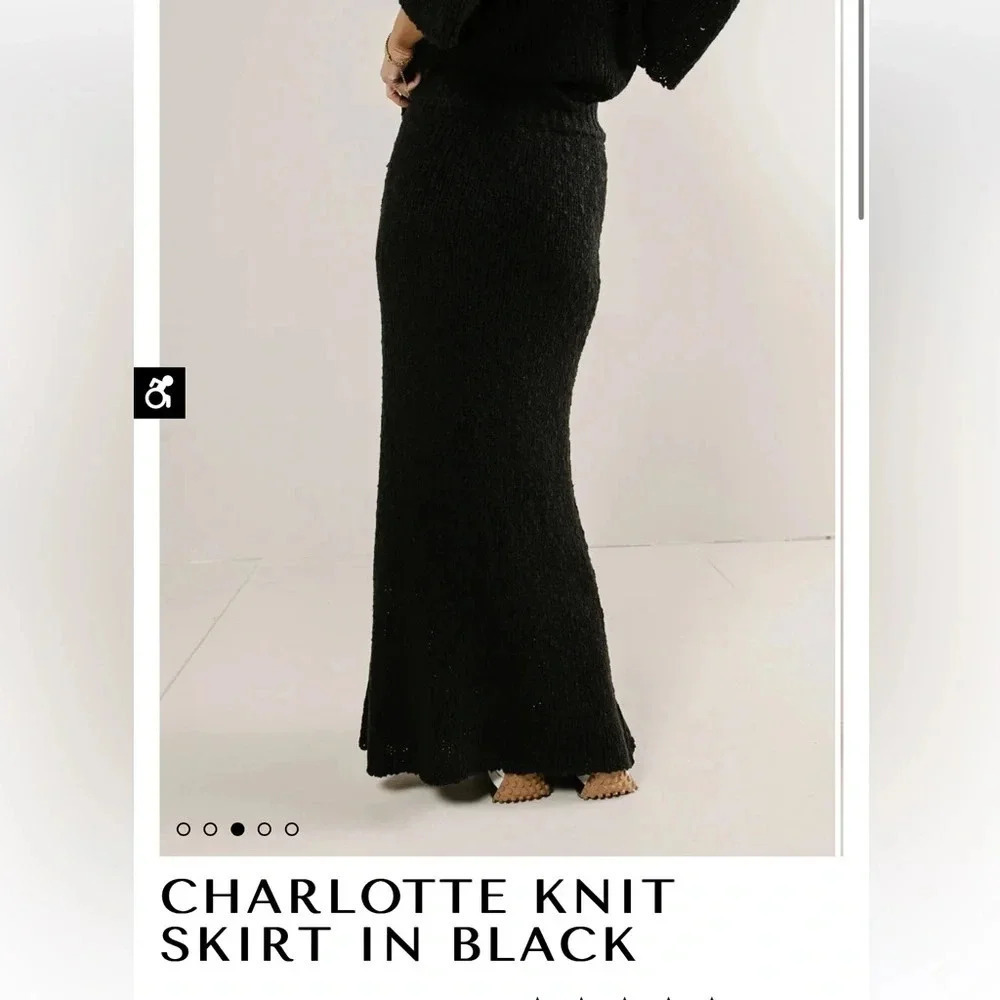 Bohme Charlotte Knit Maxi Skirt XS NWT Black Stretch Modest Minimalist